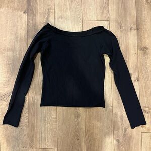 Brandy Melville Black John Galt Black Mayson Off-The-Shoulder Long Sleeve Top